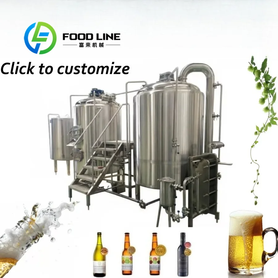 Semi-Automatic Micro Brewery Equipment 500L-1000Lbeer Making Machine  Capacity Easy Operate for Professional Fermentation Beer