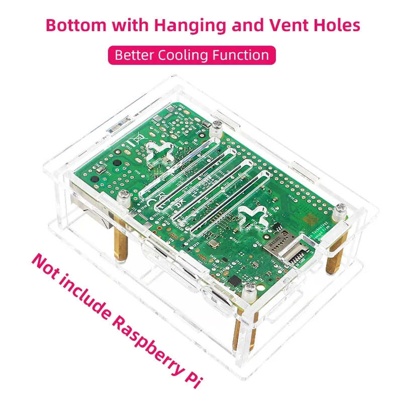 Dissipateur thermique en cuivre et aluminium pour Raspberry Pi 5, boîtier en acrylique, coque transparente, ventilateur de refroidissement en option, nouveau