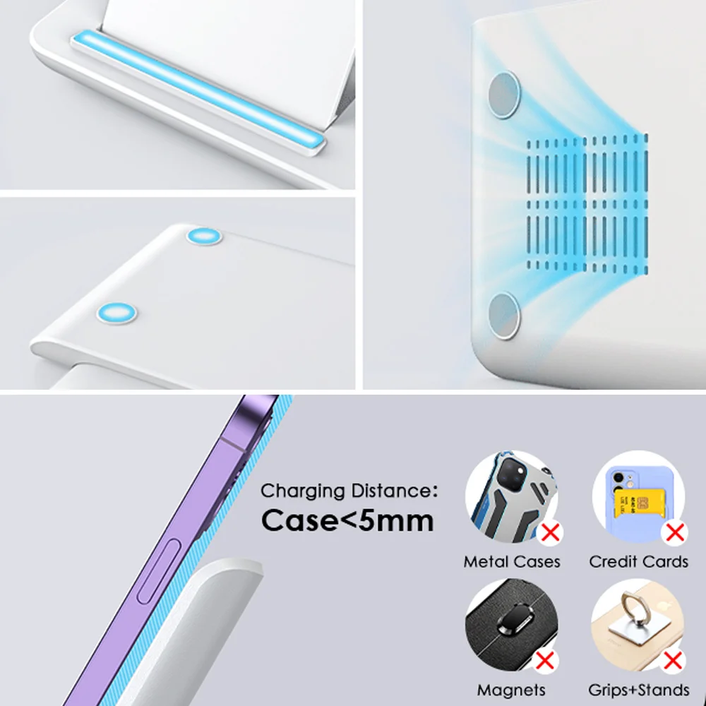 LED 3 in 1 Wireless Charger Station For iPhone 17 16 15 14 13 12 Pro Max Apple Watch 10/9/8/7/6/5 AirPods 3/2 Fast Charging Dock view 3