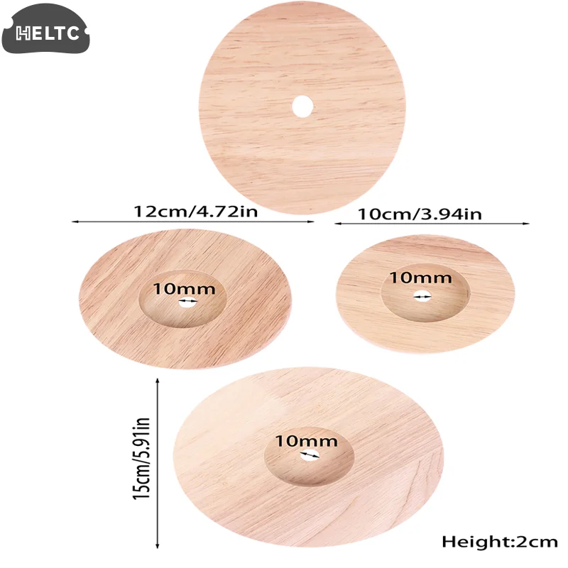 Diameter 10cm, 12cm, 15cm  Wood Table Lamp Base Round Solid Wood Display Lamp Base Light Parts Stand For DIY Table Lamp Bases