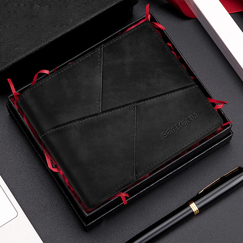 Banyanu 2026 New Men's Wallet Men's Genuine Leather Rfid Anti-Theft Brush Retro Top Layer Cowhide Short Wallet Foreign Trade Bag