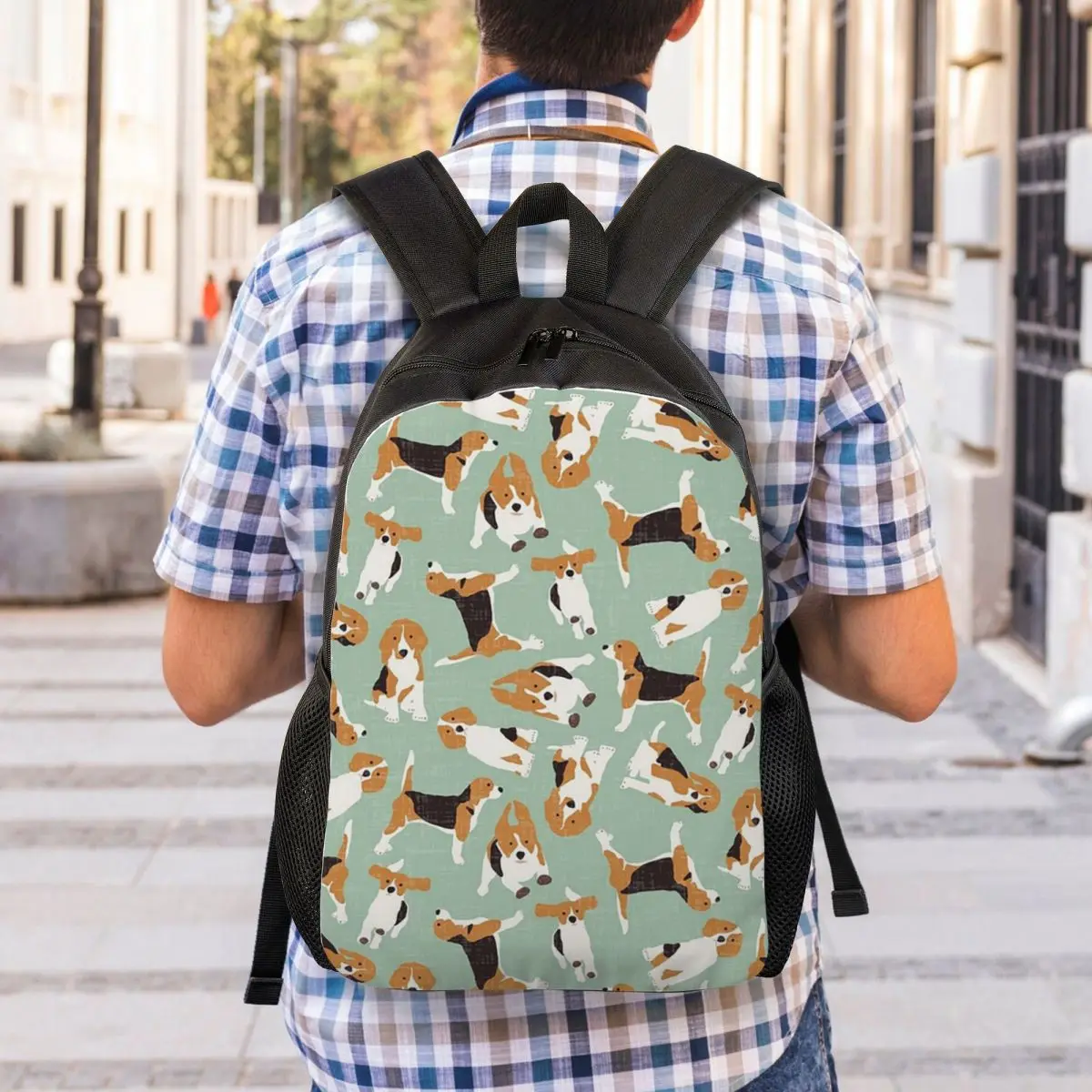 Mochila Beagle Scatter Mint para estudiantes, bolso escolar, mochila de viaje para senderismo, mochila de moda para hombres y mujeres, bolsos de hombro