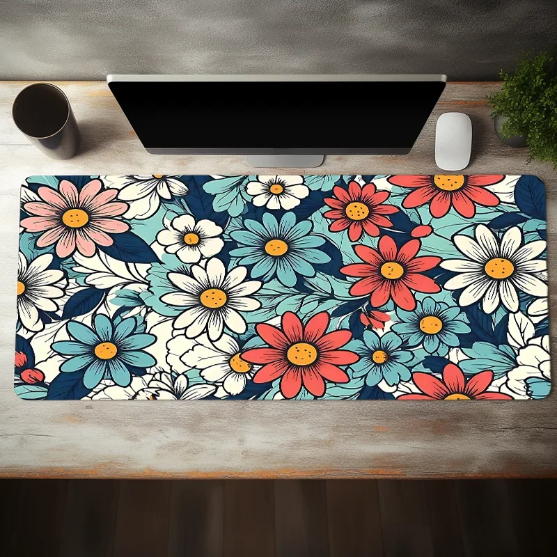 

Colorful Floral Pattern Large Gaming Mouse Pad Non-slip Office Accessories for Birthday or Holiday Gifts for Friends