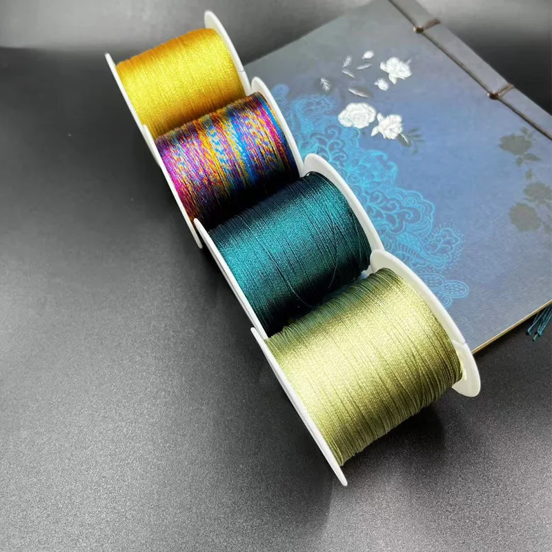 0.2MM 3 strands Gold Silver Thread Colored Bracelet Weaving Rope, Handmade Rope, Gold wire thread