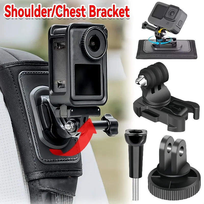 Chest Mount Harness Strap for Gopro Hero 13 12 for DJI Osmo Action 5pro 4 3 Insta360 360 Rotating POV Holder Video Camera Strap