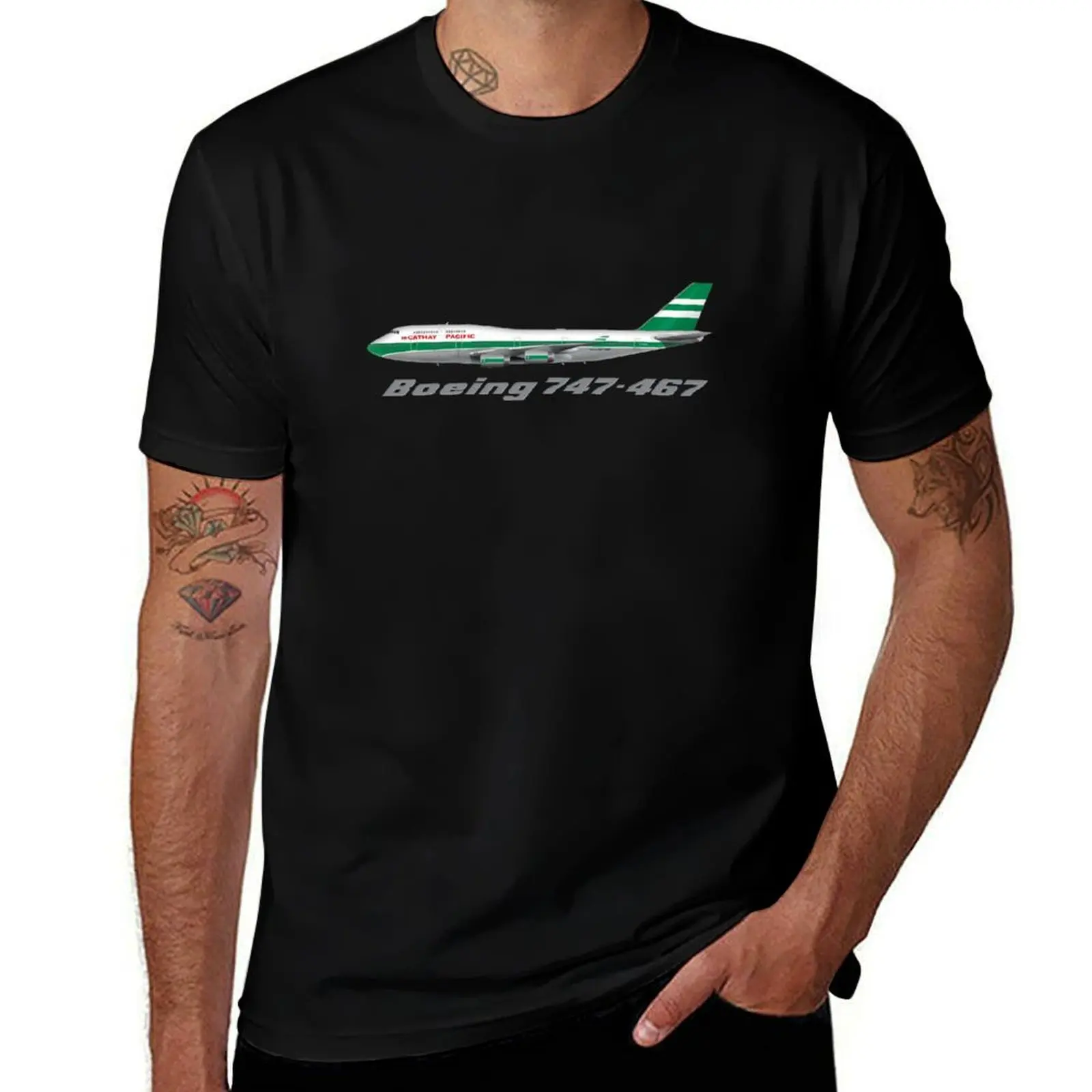 Cathay Pacific 747-400 Lettuce Leaf Livery Design T-Shirt graphic shirts tshirts personalised sweat shirts, men