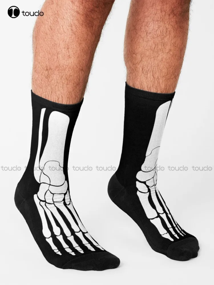 Halloween Skeleton Socks Foot Bones Bones Feet Halloween Socks Black Long Socks Design Happy Cute Socks  Creative Funny Socks