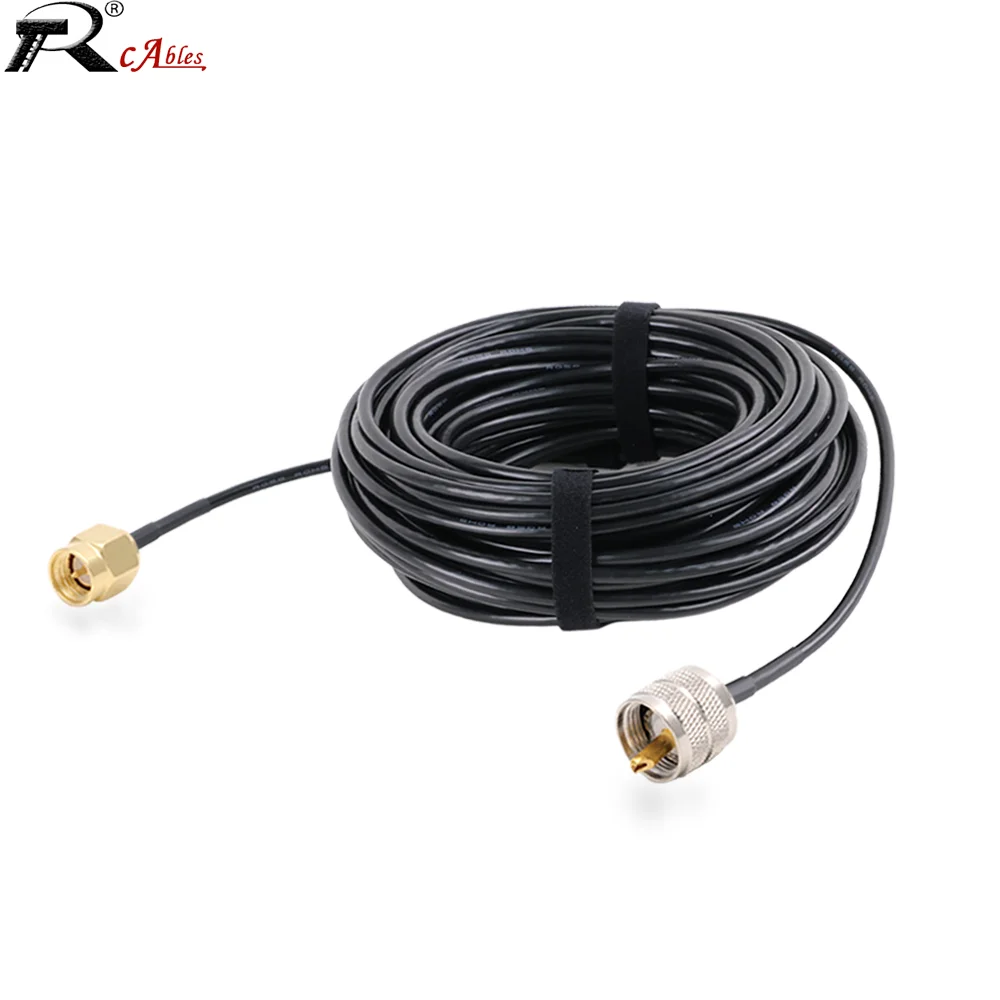 RG58 50Ω Low Loss Coaxial Jumper Cable SMA RP SMA & UHF Male Female RF Pigtail for Radio Antenna Test Equipment High Performance