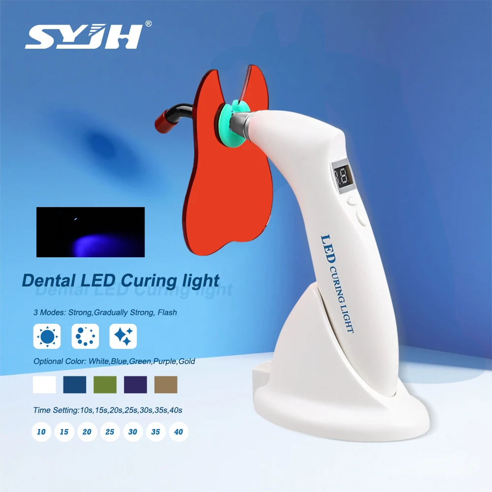 SYJH-polímero de luz Dental, lámpara de curado inalámbrica, 200mAh, polímero de luz recargable, 1200-1500mW/cm, equipo de resina curativa