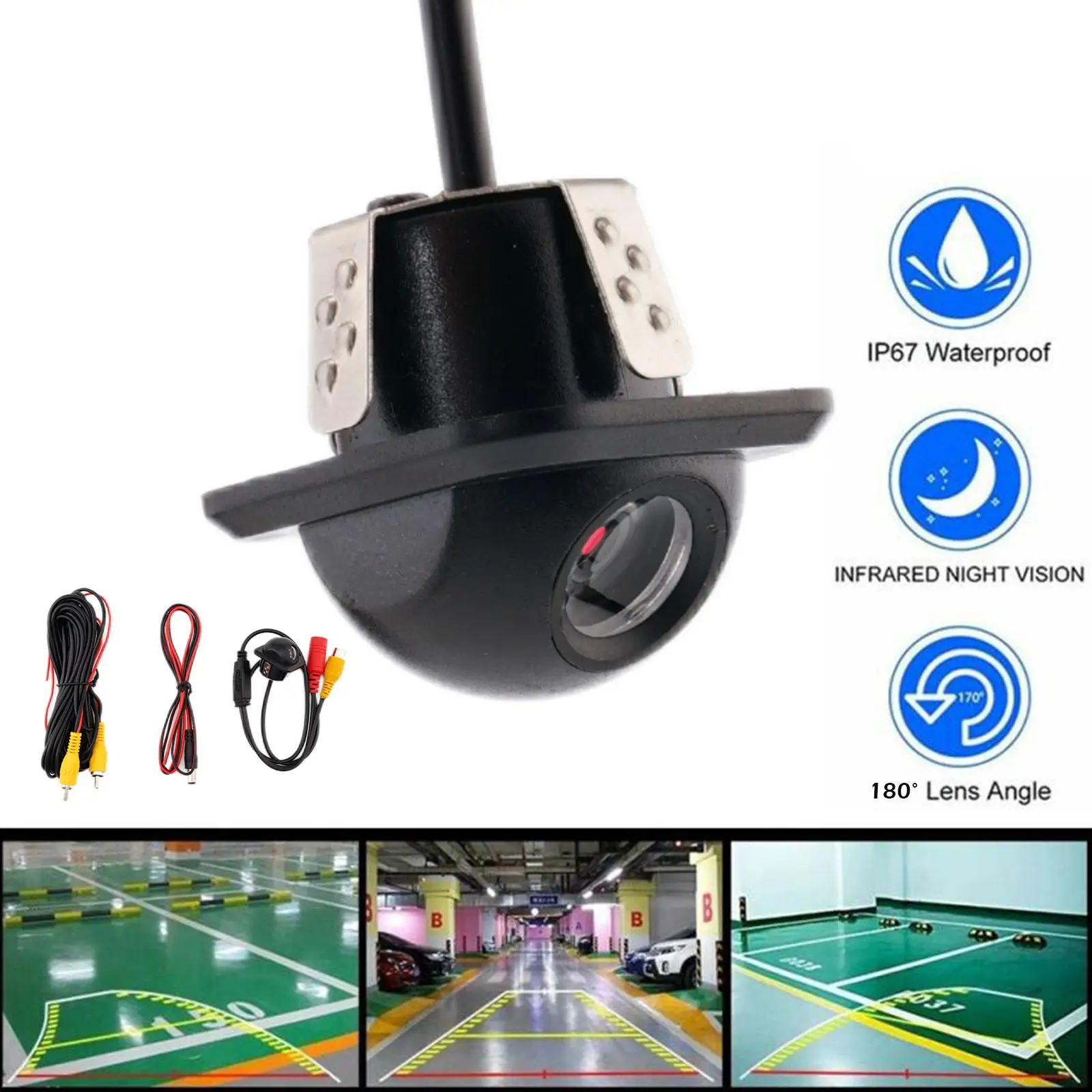 

Car Rear View Camera Night Vision Reversing Auto Parking Monitor CCD Waterproof HD Video Fish Eye Lens