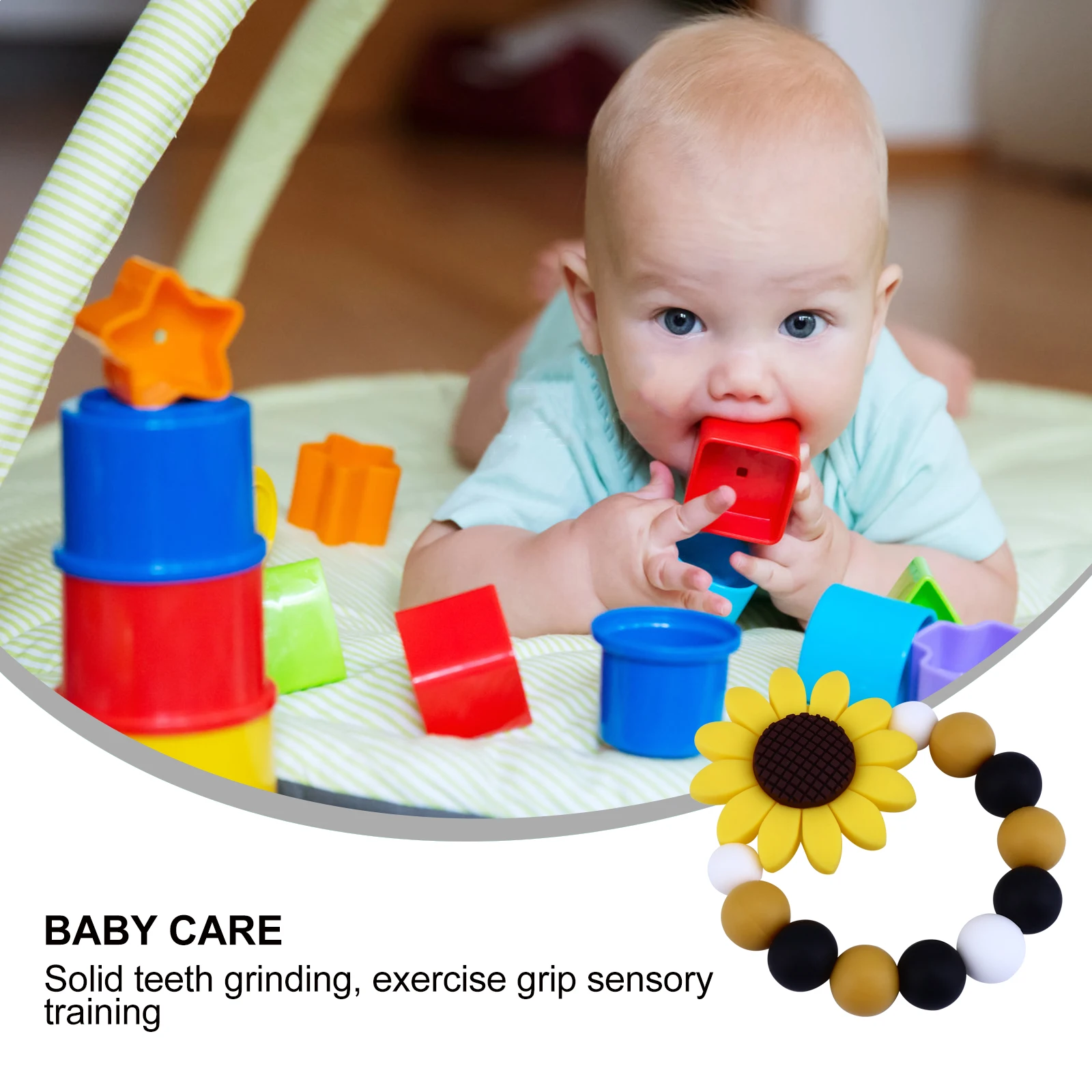 

2PCS Silicone Baby Teethers Infant Teething Toys Safe Toddler Chewable Gum Soother Lightweight Play Toy