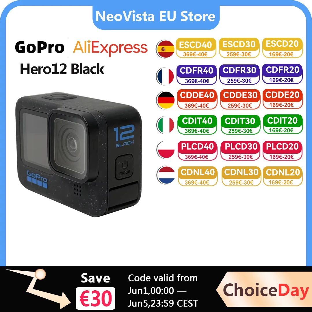 【 Eu stock 】 gopro hero12 schwarze Action-Kamera hyper smooth 2. 0 5. 0 k60fps Video 27mp go pro12