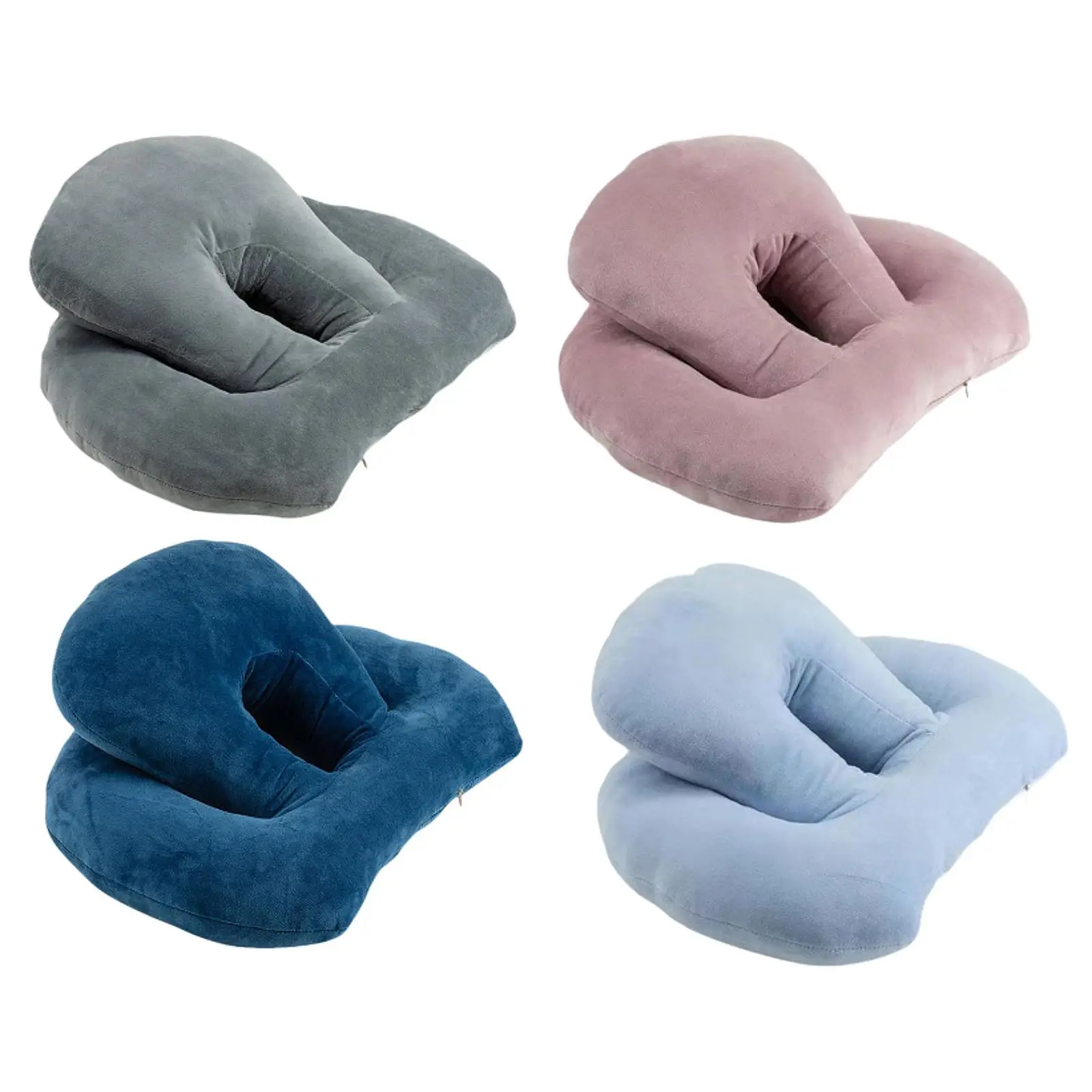 Nap Sleeping Pillow Breathable Ventilation Hole Soft Cushion Face Down Desk Pillow for Office Travel Recliners Library Sleeping