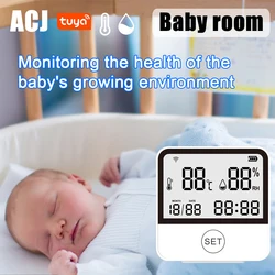 Tuya Smart Wifi Hygrometer Sensor Safety Home Indoor Outdoor Temperature Humidity Monitoring Detector Support Alexa Google APP