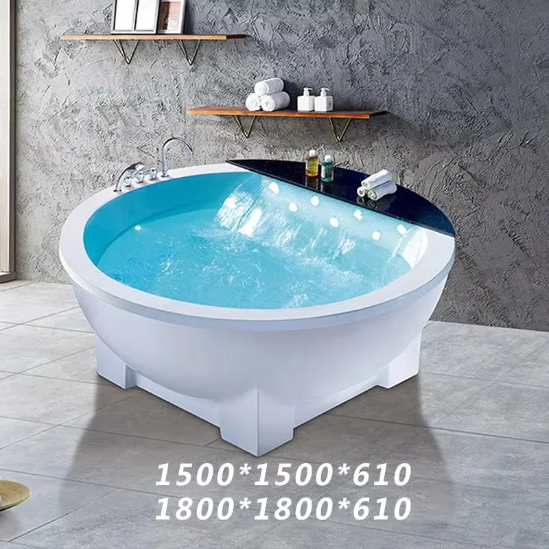 High Quality round Acrylic Freestanding Bathtub Modern Design Soak Bathroom Jaccuzi with Massage Free Stand Tub