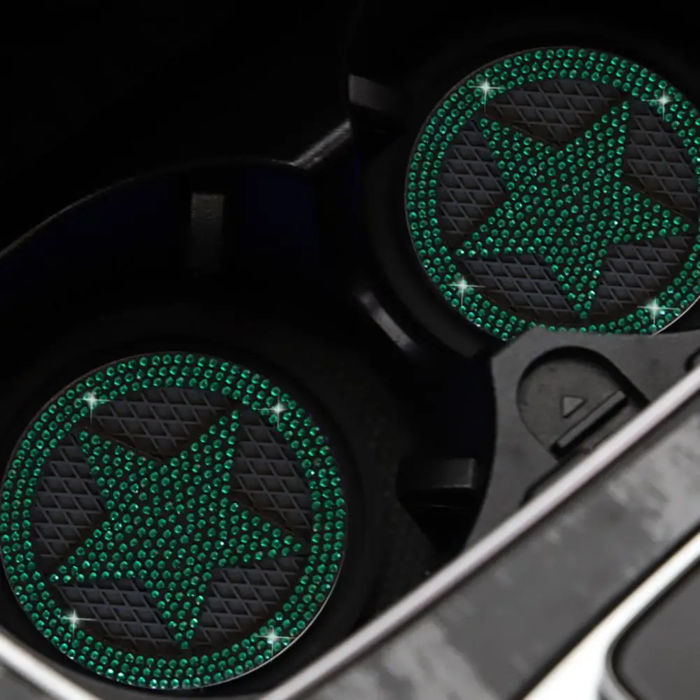 Star Pattern Cup Holder Sparkling Rhinestone Star Car S Anti-scratch Anti-slip Auto Accessories for Cups Water Bottles Car Cup