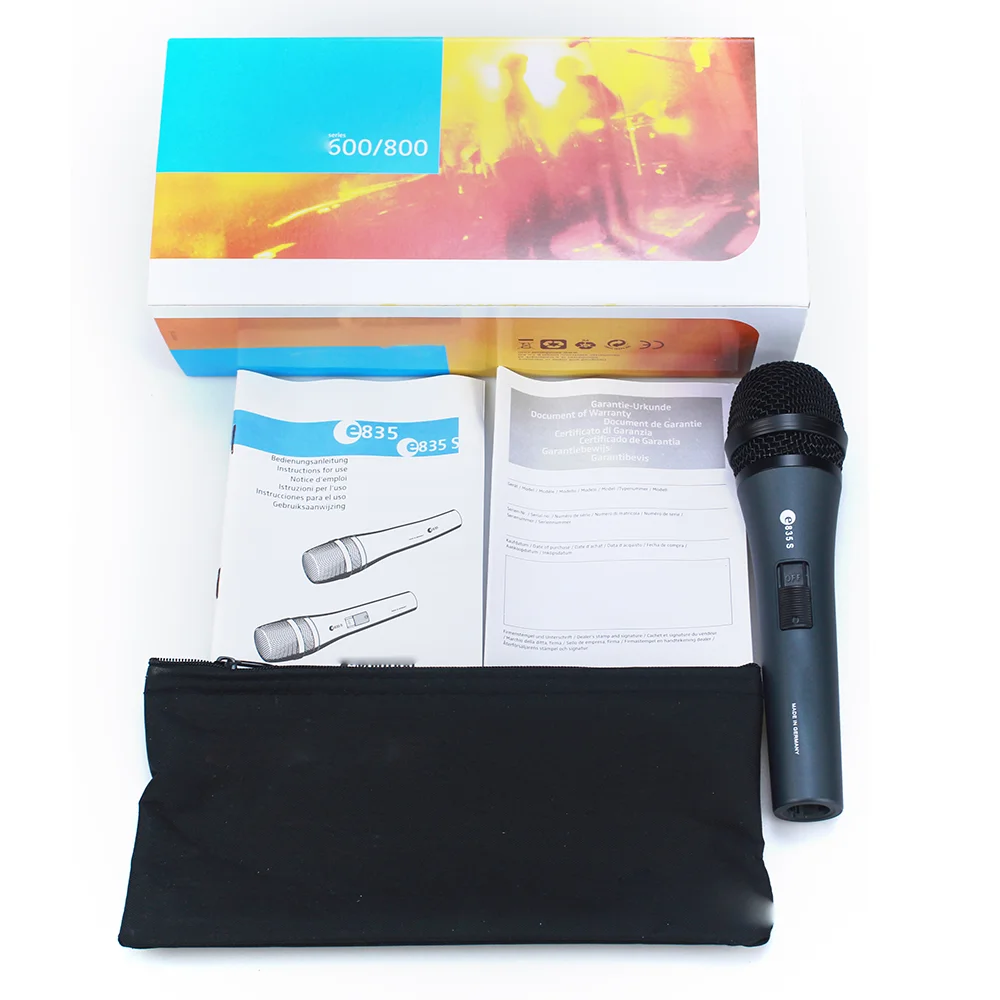 E835S e 835-S Pro Audio Cardioid Dynamic Vocal Microphone التعامل مع مفتاح تشغيل/إيقاف #6