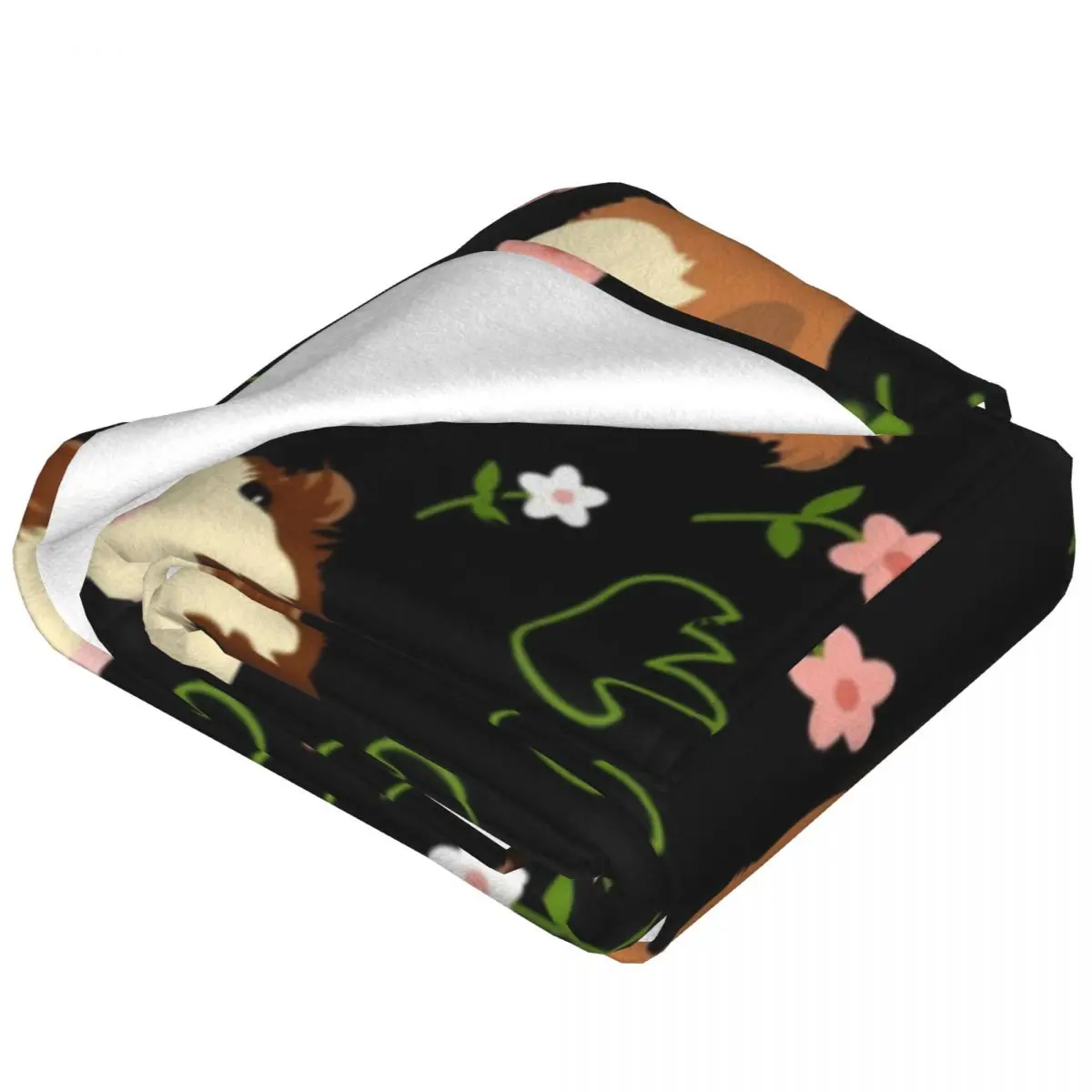 Guinea Pig And Flowers Flannel Blankets Quality Super Soft Animal Throw Blanket Autumn Travelling Living Room Cute Bedspread