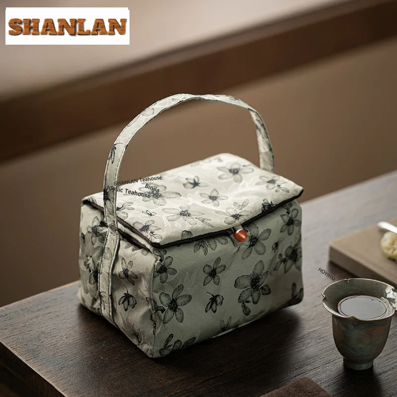 HOYIHM Daisies Weaving Cotton Tea Cozies Aesthetic Bundle Tea Cozy For Teapot Hand Bag Travel Tea Set Bag Teaware Supplies Gifts