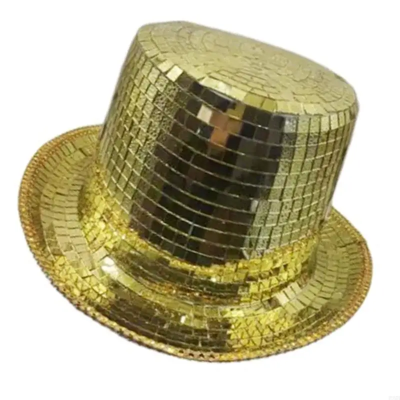 

49MB Club Panama Hat Mirrored Victorian Hat Top Hat for Street Dancing