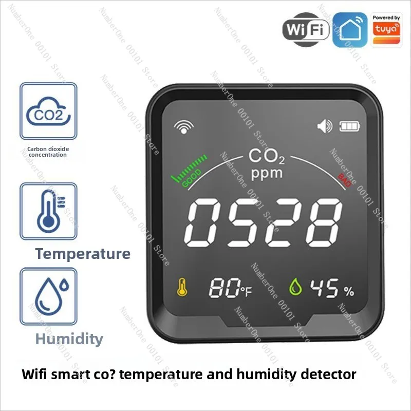 WiFi smart air box CO2 concentration detector, temperature and humidity gas intelligent detection