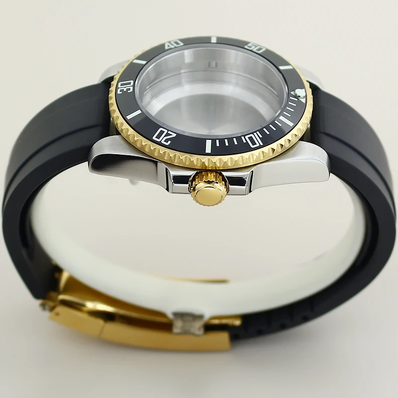 40mm-waterproof-watch-case-sapphire-for-nh35-nh34-nh36-miyota-8215-eta-2824-movt-sub-ceramic-bezel-rubber-strap-285mmdial-parts