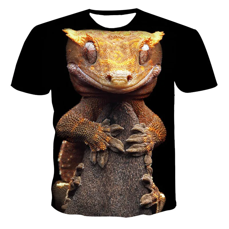 

Novelty Lizard 3d Print Men's Women's Children's Cute Animal Pattern Street Style Breathable Lightweight Summer Sports Top