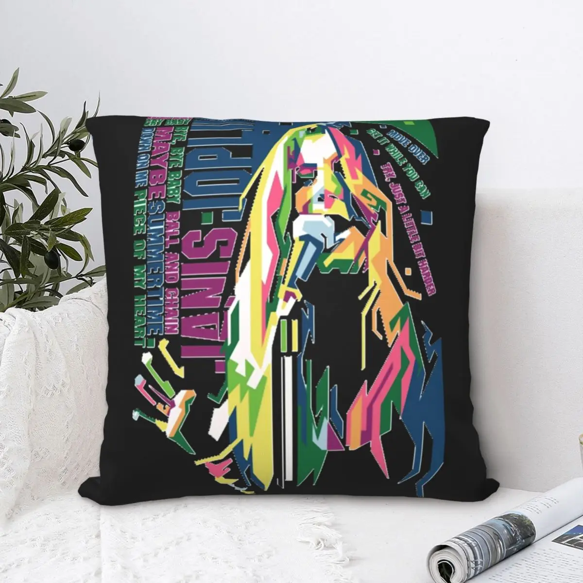 

Классическая квадратная наволочка Janis Joplin Fan Art, наволочка из полиэстера, бархатная Наволочка на молнии, декоративная комфортная наволочка для дивана