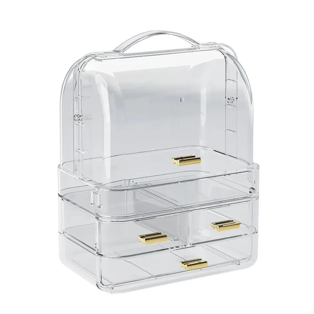 Transparent Makeup Box Dust-proof Multi-functional Cosmetics Display Case Large Capacity Multilayer Desktop Storage Rack