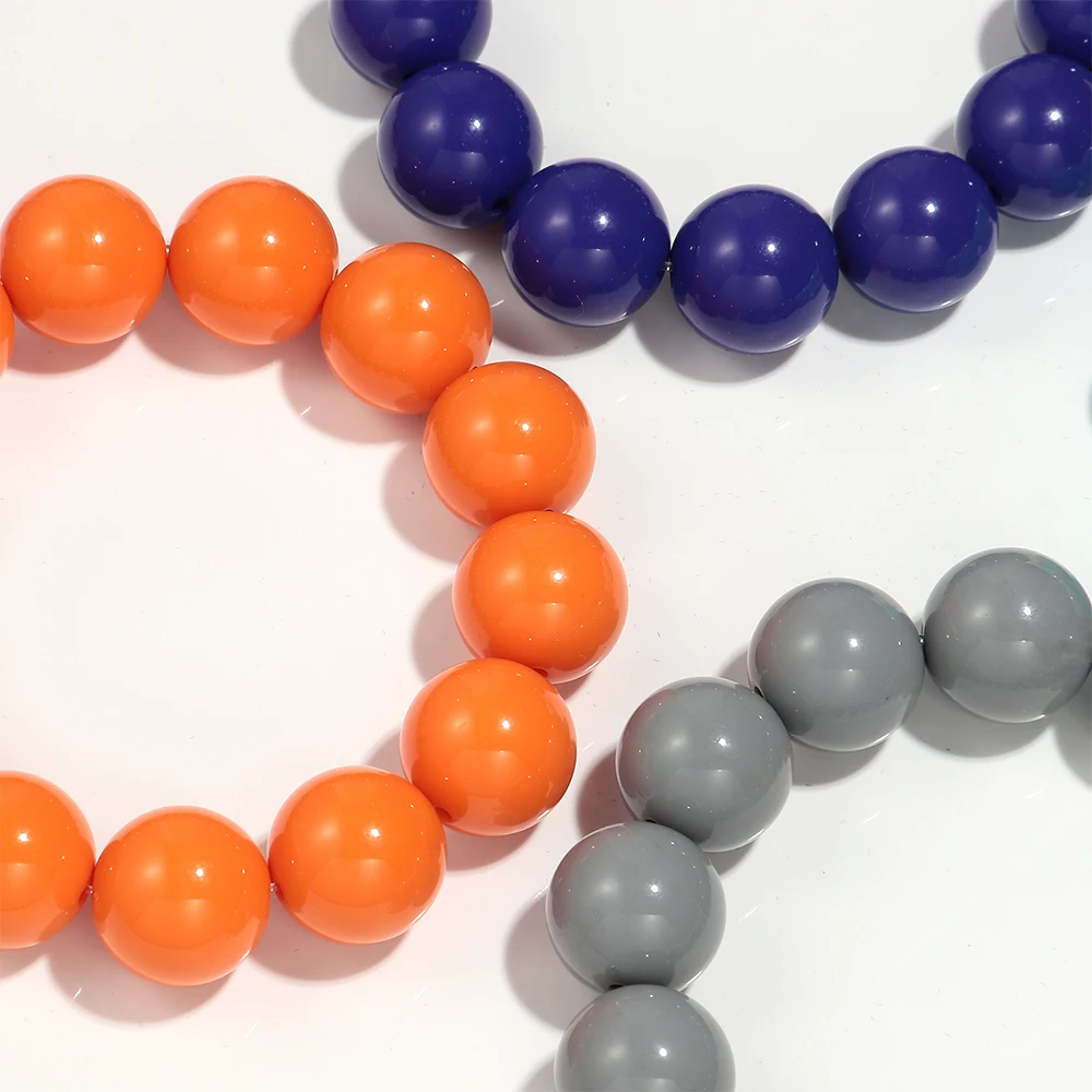 Böhmischer Trend, Acryl, bunte runde Perlen, Damen-Handarmbänder, Boho-Harz, stapelbare Perlen, dehnbares Armband, 2025, Schmuck, Geschenk – Detail 12