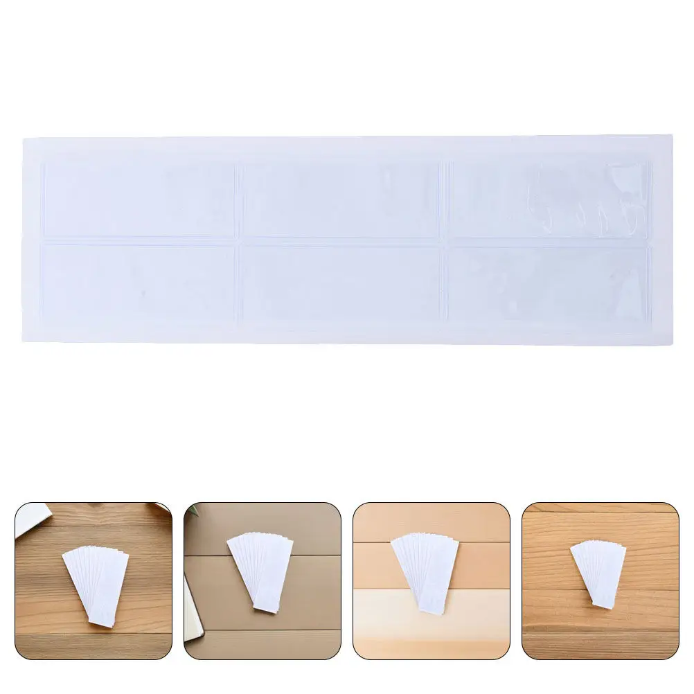 

40Sets Clear Plastic Label Holders Self Adhesive Transparent Sleeves for Index Cards Shelf Tags Bookcase Organization Supplies