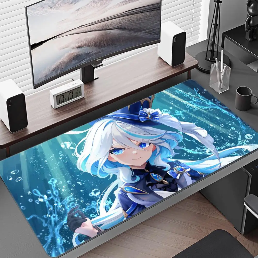 

Anime Game Furina Neuvillette Xiao Wanderer Raiden XXL Large Genshin Impact Mouse Pad Non-slip Keyboard Desk Mat Mousepad