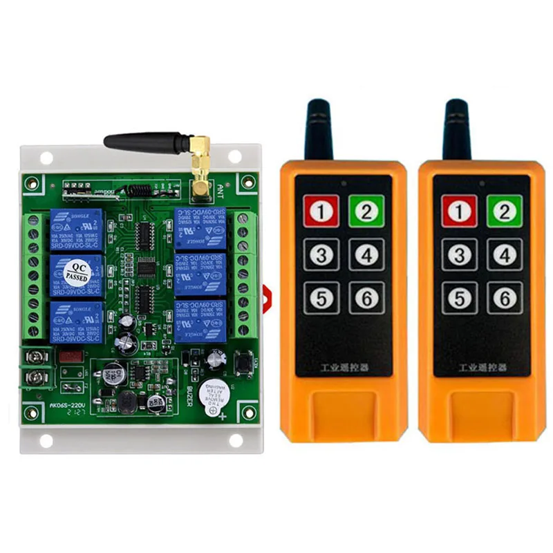 500-2000m DC12V 24V 6CH 6 CH Wireless Remote Control LED Light Switch Relay Output Radio RF Transmitter And 433 MHz Receiver