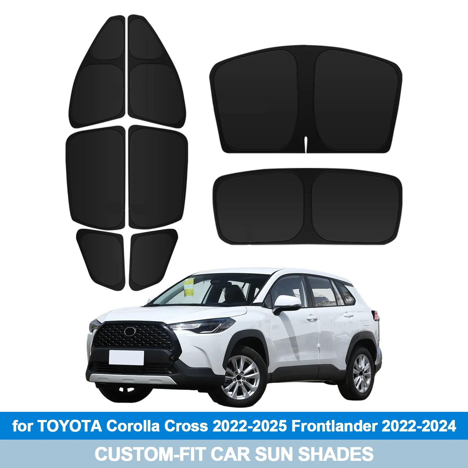 

For TOYOTA Corolla Cross 2022-2025 Frontlander 2022-2024 Windshield Sun Shade Side Window Shades Cover Sun Visor Shield Privacy