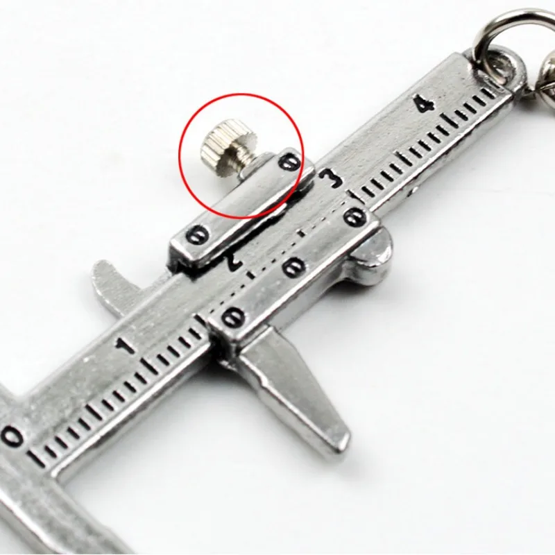 New Fashion Car Key Mini Vernier Caliper Portable 0-40mm keychain Measuring Gauging Tools Car Turbo key Chain Ring Ruler Caliper