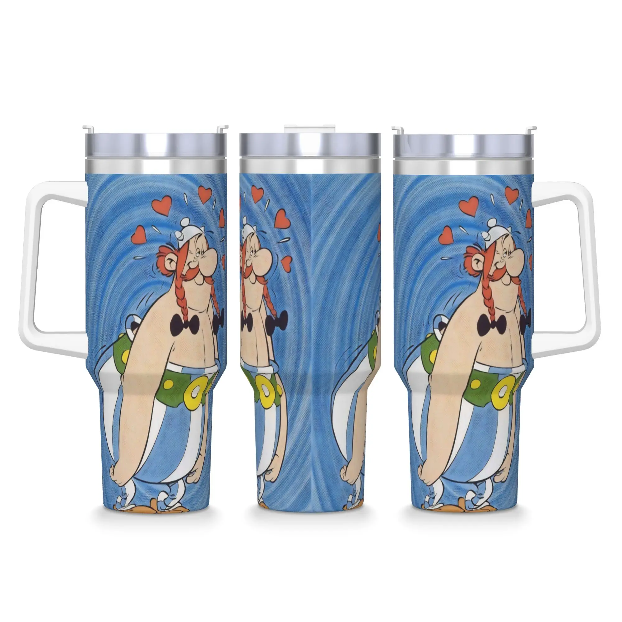 

A-Asterix O-Obelix Stainless Steel Tumbler Travelist Car Mugs Large Capacity Thermal Mug Cold and Hot Milk Tea Water Bottle
