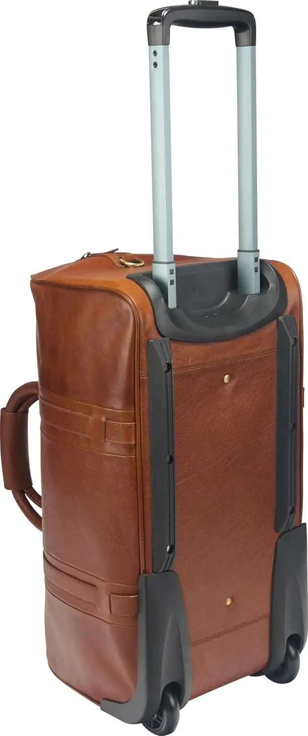 Wheeled Luggage Leather Travel Bag Equipped with Interior and Exterior Pockets for Versatile Storage
