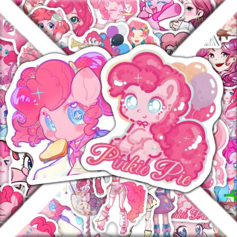 48PCS Anime Cartoon My Little Pony Pinkie Pie Sticker Notebook Phone Case Computer Refrigerator Cup Guitar Sticker Wholesale