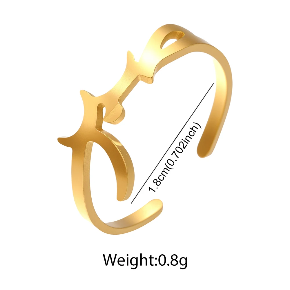 DGIDDK الفولاذ المقاوم للصدأ العربية رمز خاتم زوجين نماذج بسيطة افتتاح الموضة قابل للتعديل فنجر مجوهرات هدايا الحفلات الإبداعية