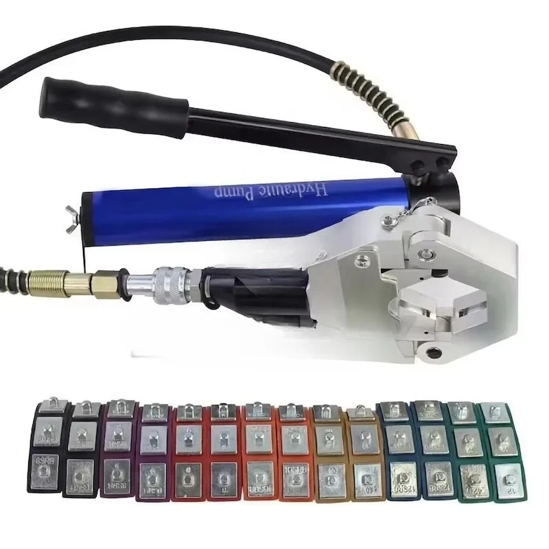 Original Factory sales manual 7842B R134a Air conditioning hose crimper tool with hand pump and 7 sets of dies