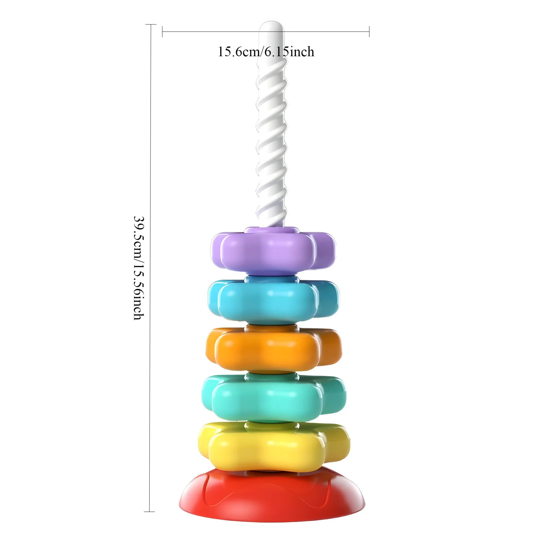 Montessori, 1Set Colorful Spinning Tower Stacking Toy - for 0-3 Years Holiday Gifts and Early Learning Developmental Puzzle Toy