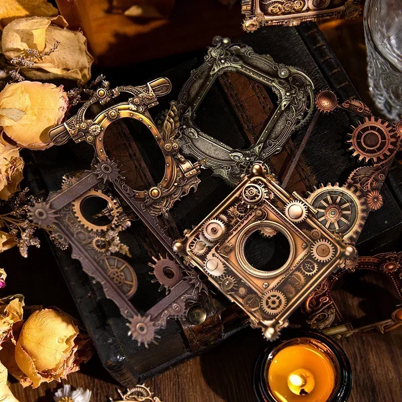 

10Sheets Package gift Notebooks Frame Retro Skeleton Writing Memo Pad Mechanical Decoration Priming Supplies Cut 90*156MM