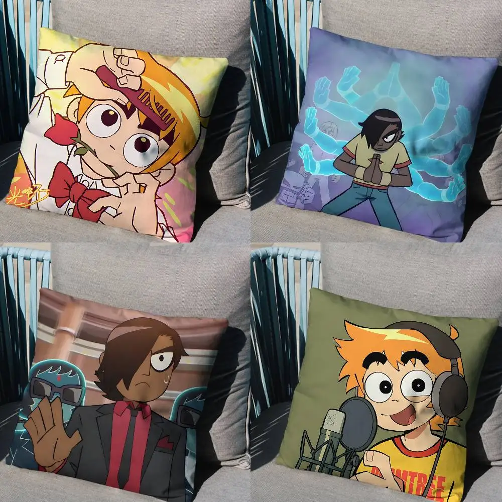

Matthew Patel S-Scott Pilgrim Pillow Case Square Double-Sided Printing Short Plush Sofa Cushion Cover Bedroom Bedside Pillow
