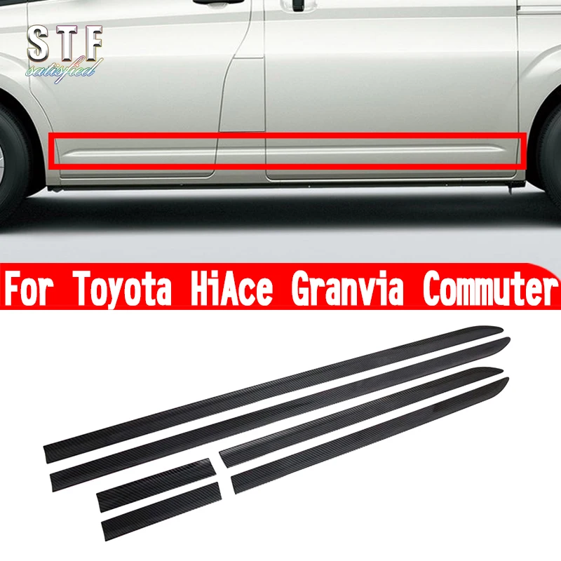 For Toyota HiAce Granvia Commuter 2019 2020 2021 2022 2023 Car Accessories ABS Side Door Body Trim Molding Decoration Stickers