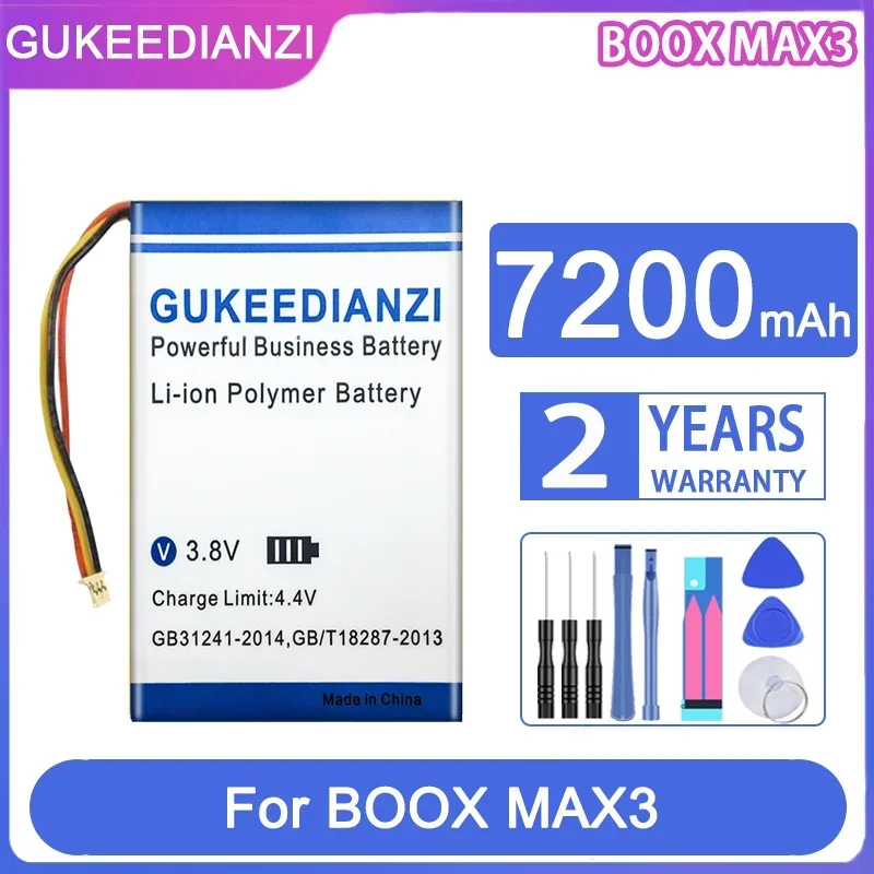 

GUKEEDIANZI Replacement Battery 6900mAh/7200mAh For Onyx BOOX MAX 2 3 Note lite 2588158 Ebook MAX2 MAX3