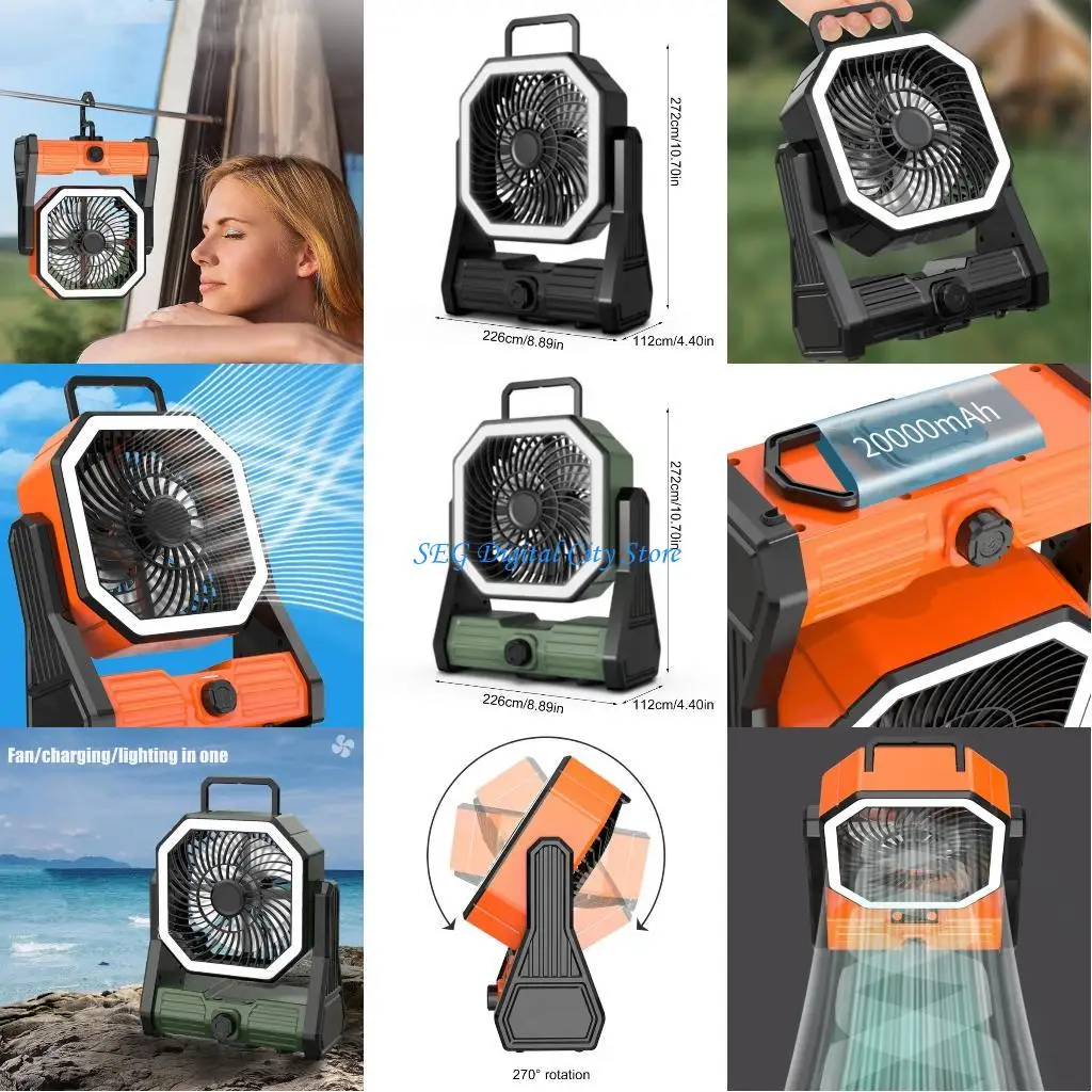 

U75B Desk Fan Small Quiet Portable Desktop Fan 20000mAh Rechargeable Hanging Fan