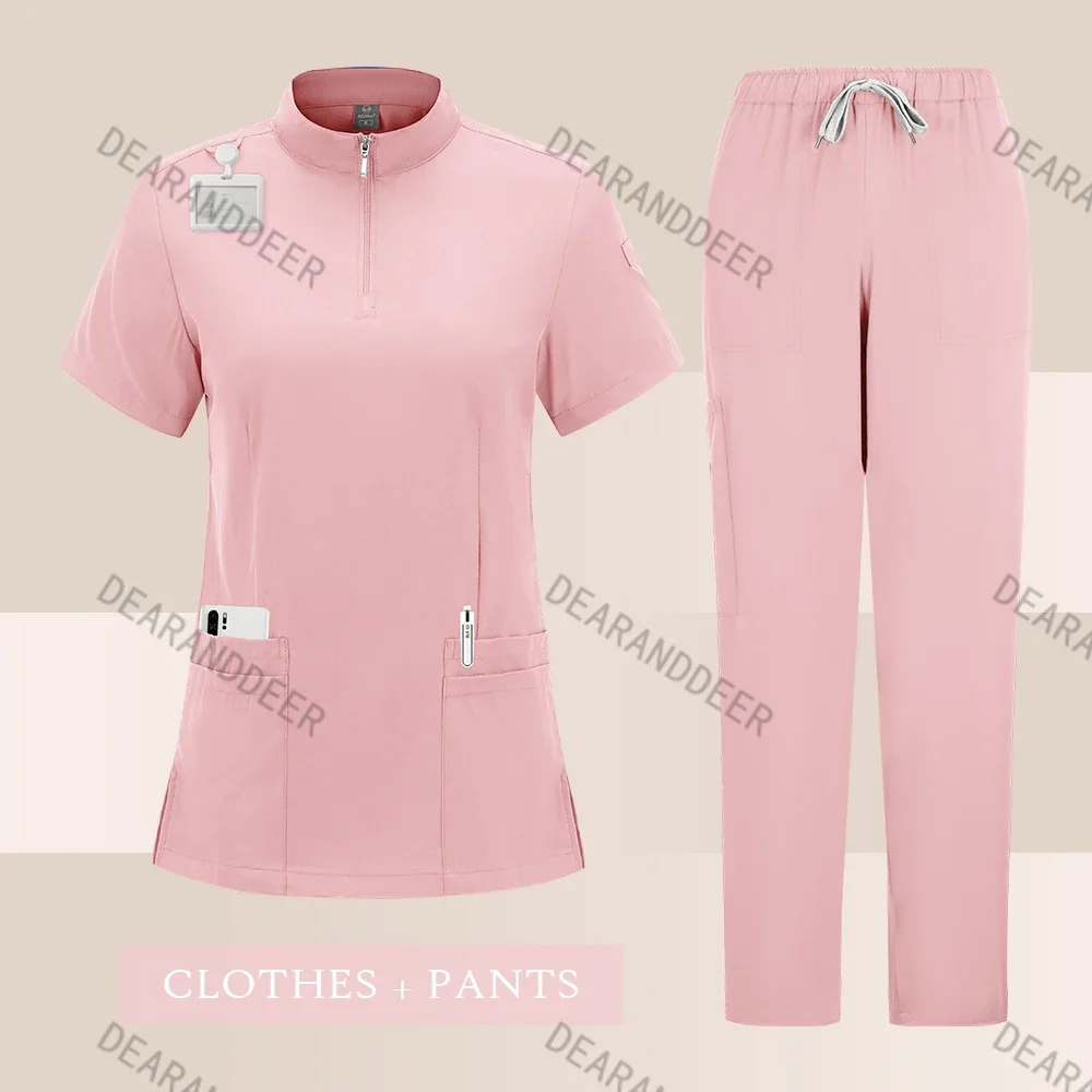 Uniforme clinique médical de couleur pure, UC, beau soignant, clinique dentaire, hôpital pour animaux de compagnie, médecin, ensemble de proporclinique