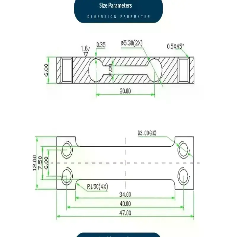 The Strain Gauge Load Cell Module Weight Sensor Electronic Scale Aluminum Alloy Weighing Pressure Sensor 50g 500g