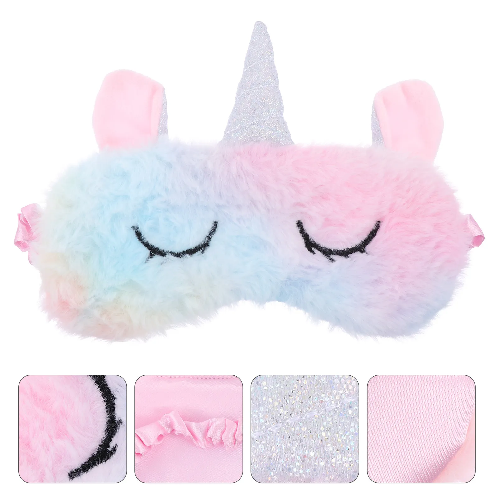 1Pcs Adorable Unicorn Sleeping Eye Mask Comfortable Washable Fabric Flexible Band for Women Girls Home Office Travel Sleep