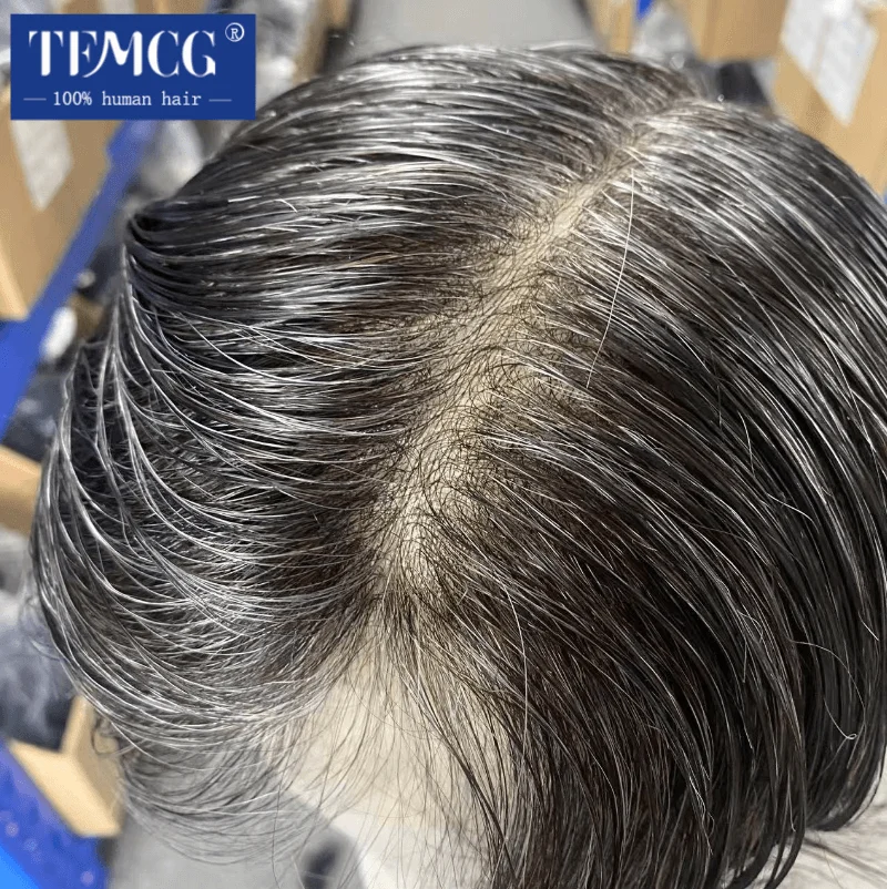 

Male Hair Prosthesis 0.03mm Thin Skin Base Men's Capillary Prosthesis 100% Human Hair 6” Men's Wig Replacement System Male Wig
